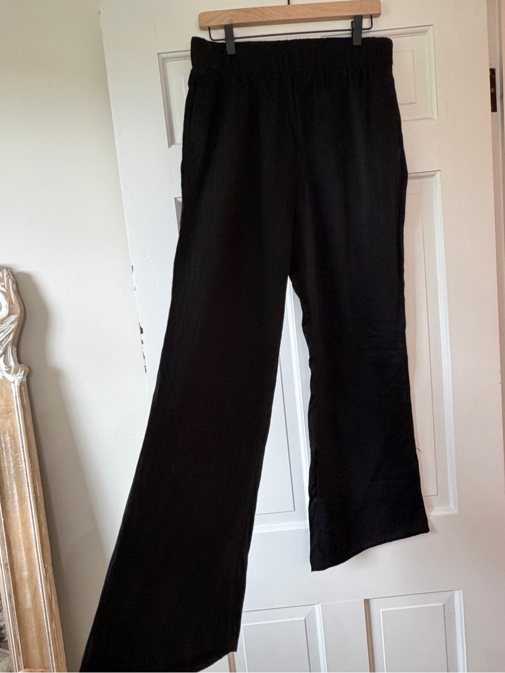 H&M Black Wide-Leg Pull-On Trousers